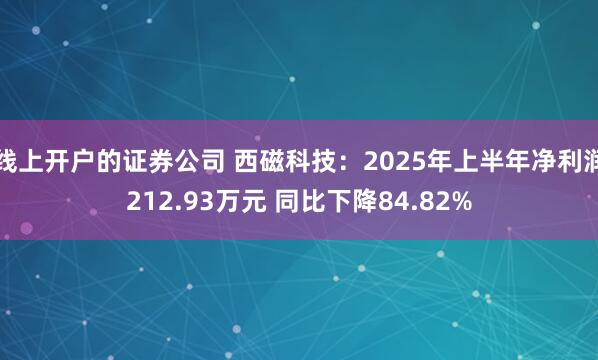 线上开户的证券公司 西磁科技:2025年上半年净利润212.93万元 同比下降84.82%